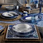 Hermia Vajilla de Porcelana de 24 Piezas en Azul Marino y Turquesa